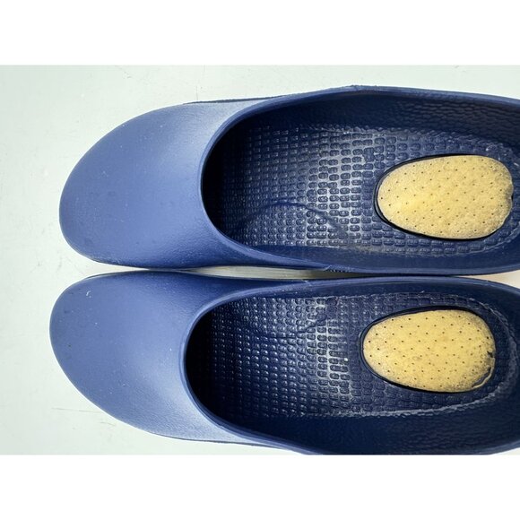 Lacrosse Unisex Slip On Super Birki Clog Shoes Size 8 Blue Beige Casual Footbed - Picture 10 of 12